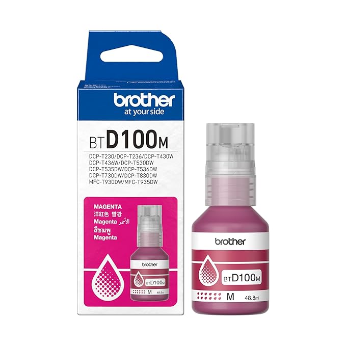 Brother BT-D-100 Magenta Ink Bottle | Original for Brother Ink Tank Printers