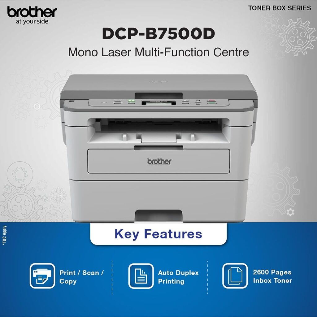 Brother DCP-B7500D Multi-Function Monochrome Laser Printer with Auto Duplex Printing (Toner Box Technology) - Image 2