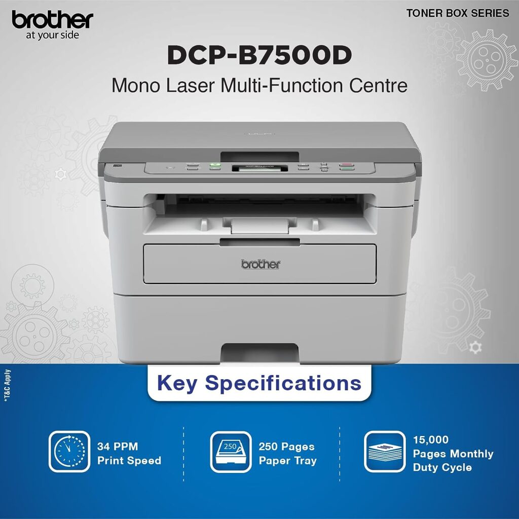 Brother DCP-B7500D Multi-Function Monochrome Laser Printer with Auto Duplex Printing (Toner Box Technology) - Image 3