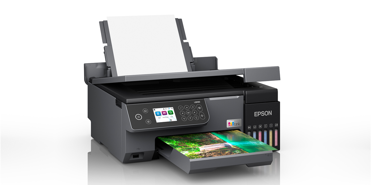 Epson EcoTank L8100 A4 Multifunction WIFI Ink Tank Printer Photo, CD/DVD and PVC/ID card 6 colour ink Speed 8 IPM Warranty 50000 pages or 1 Year
