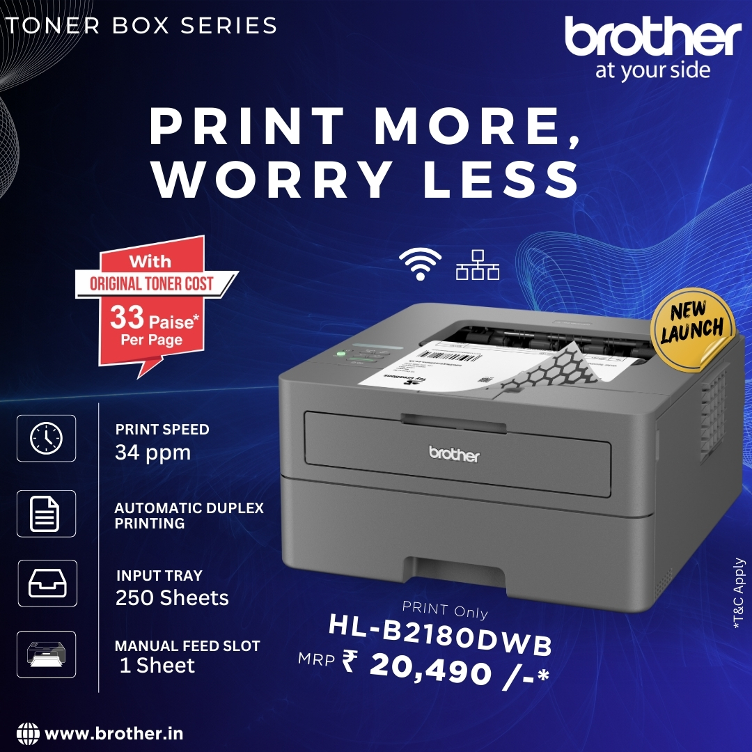 Brother HL-B2180DWB – Cost Effective Single Function Printer with Automatic 2-sided Printing and Wireless Connectivity - Image 2