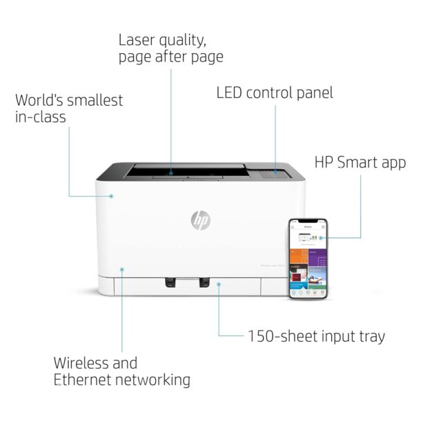 HP Color Laser 150nw Wireless Color Laser Printer - Image 3