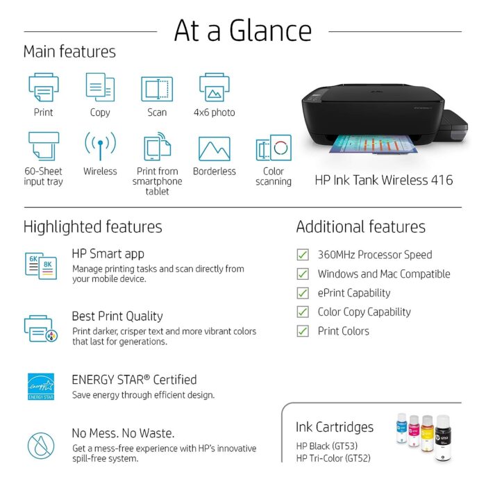 HP Ink Tank 416 All-in-one WiFi Colour Printer with Upto 7500 Black and 8000 Colour Prints – Print, Scan & Copy for Office/Home - Image 3