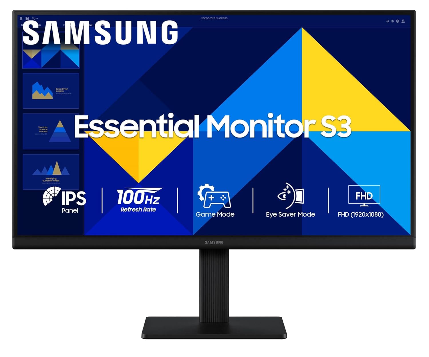 Samsung S3 22” LED Monitor (LS22D304GAWXXL) | Full HD Display, Slim Design