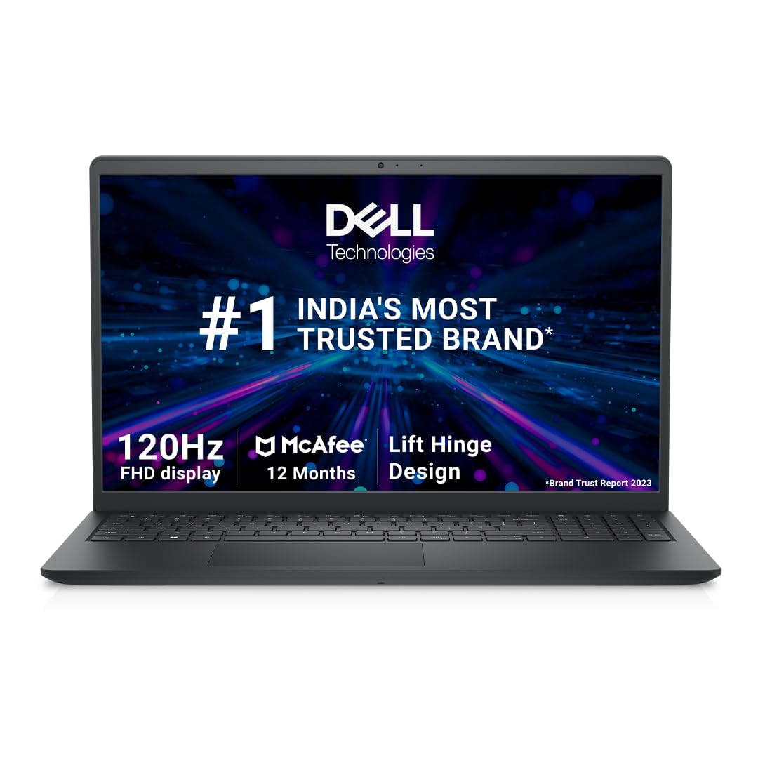 Dell 15 Laptop | AMD Ryzen 3 7320U, 8GB RAM, 512GB SSD, 15.6” FHD, Windows 11, Office 2024 (Black) With Bag